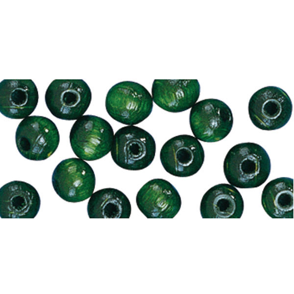 104x green wooden beads 10 mm