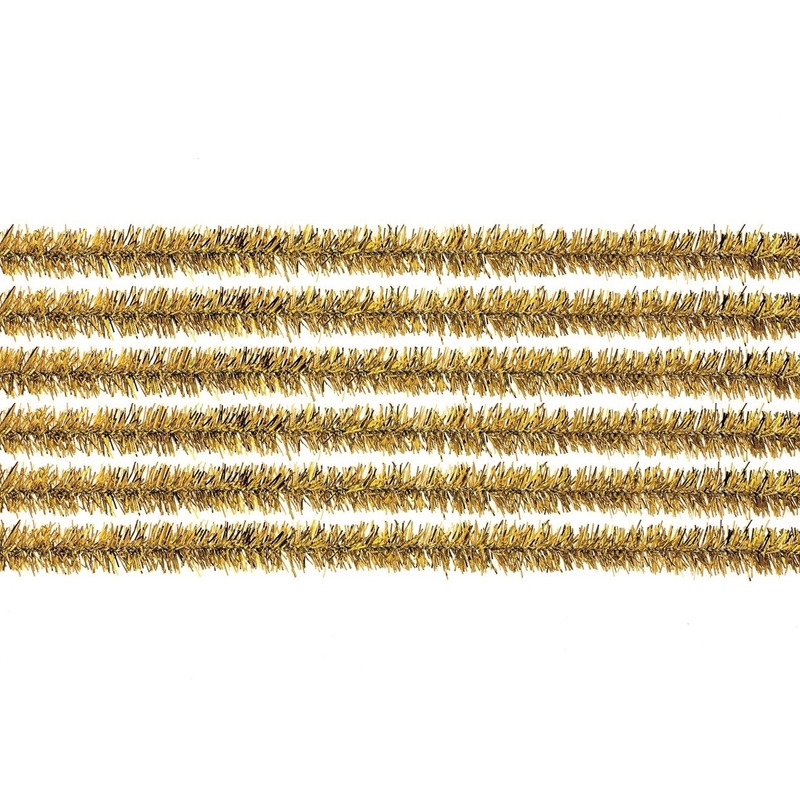 10x chenilledraad goud 50 cm hobby artikelen