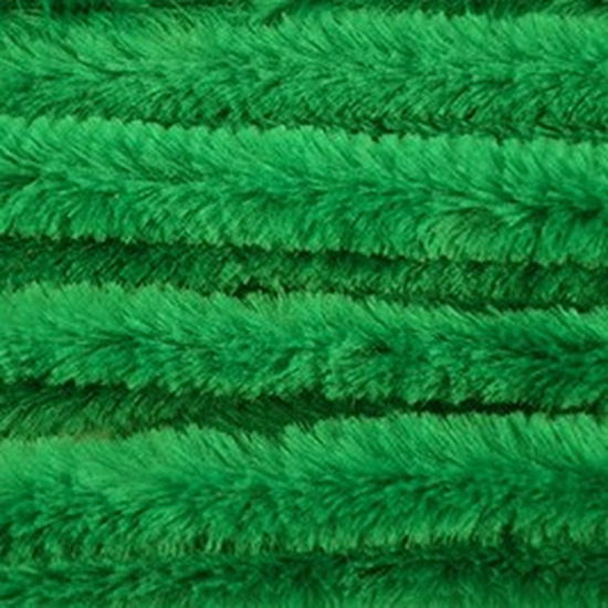 10x Groen chenille draad 14 mm x 50 cm