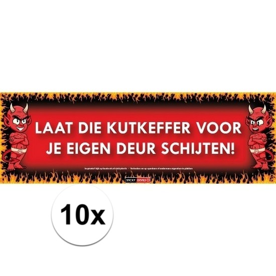 10x Sticky Devil stickers tekst Kutkeffer