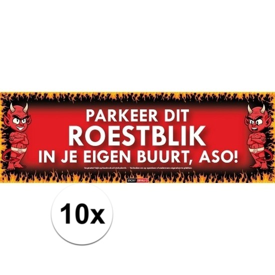 10x Sticky Devil stickers tekst Roestblik