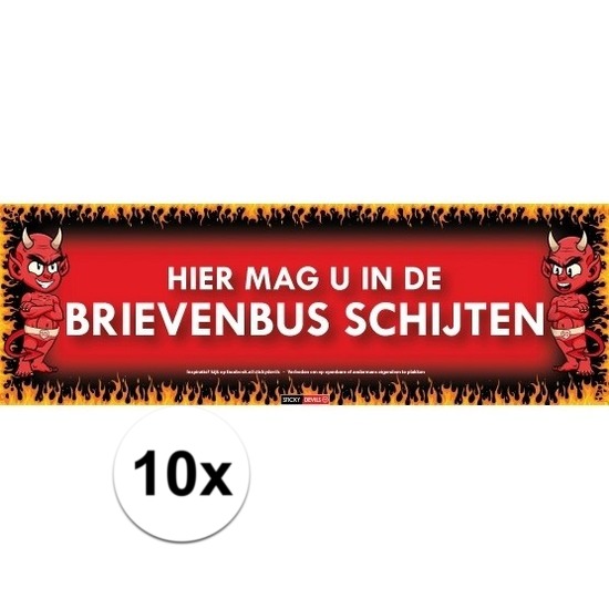 10x Sticky Devil stickers tekst Schijten