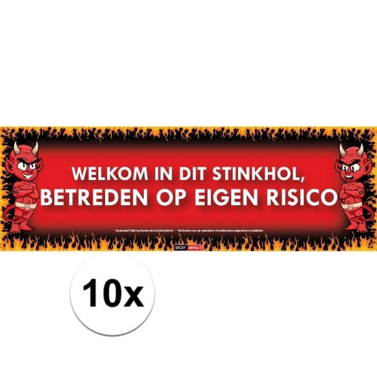 10x Sticky Devil stickers tekst Stinkhol