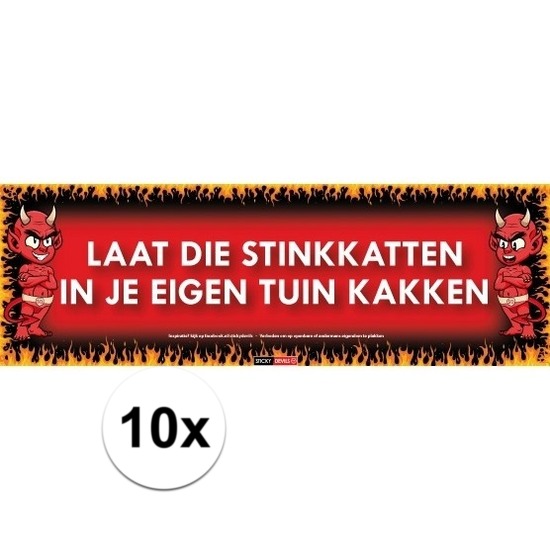 10x Sticky Devil stickers tekst Stinkkatten