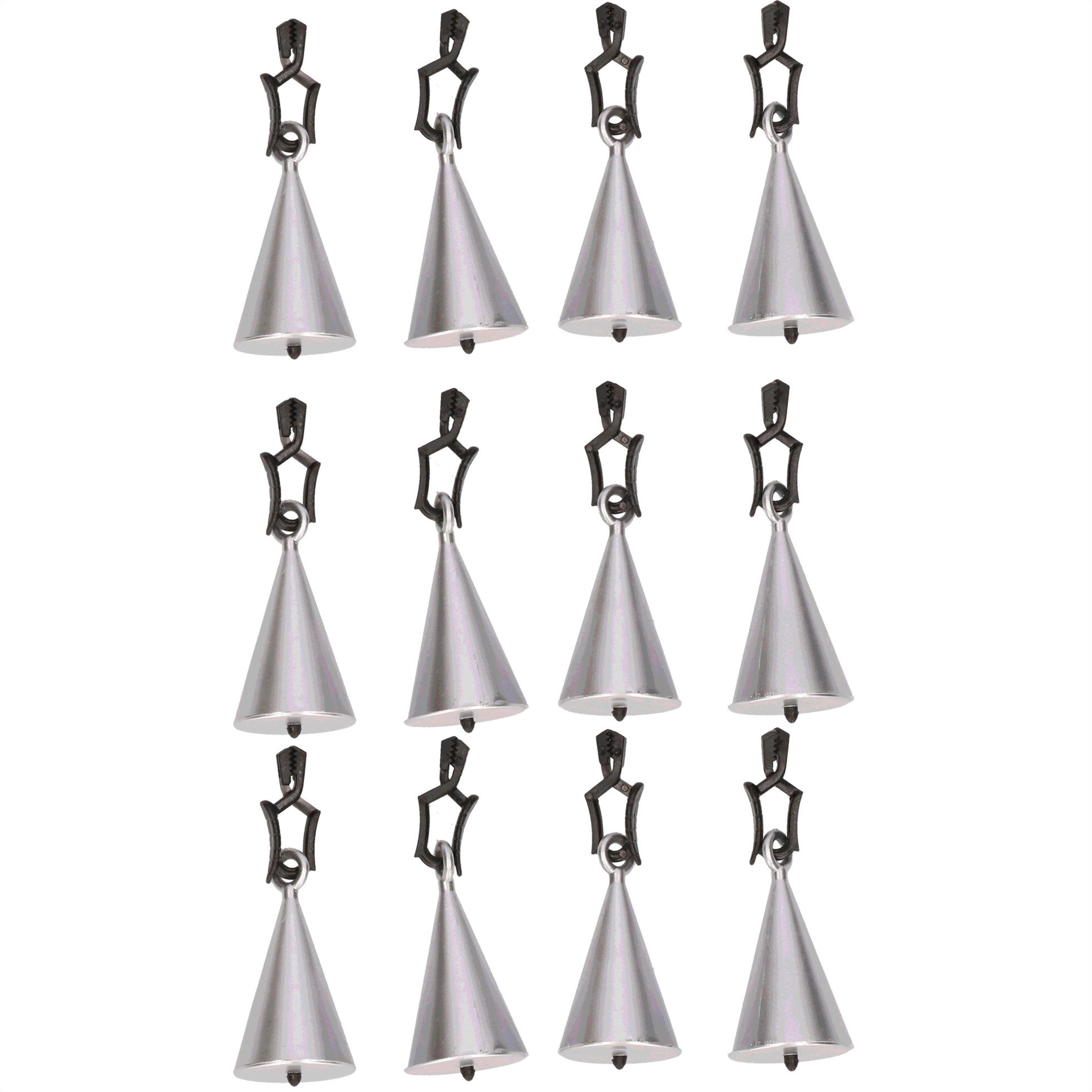 12x Buitentafelkleed gewichten zilveren vormen 5 cm