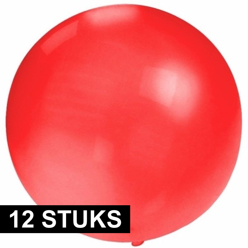 12x Ronde rode ballon 60 cm groot