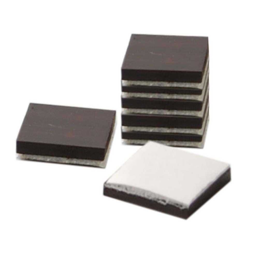 12x Vierkante koelkast/whiteboard magneten met plakstrip 2 x 2 cm zwart