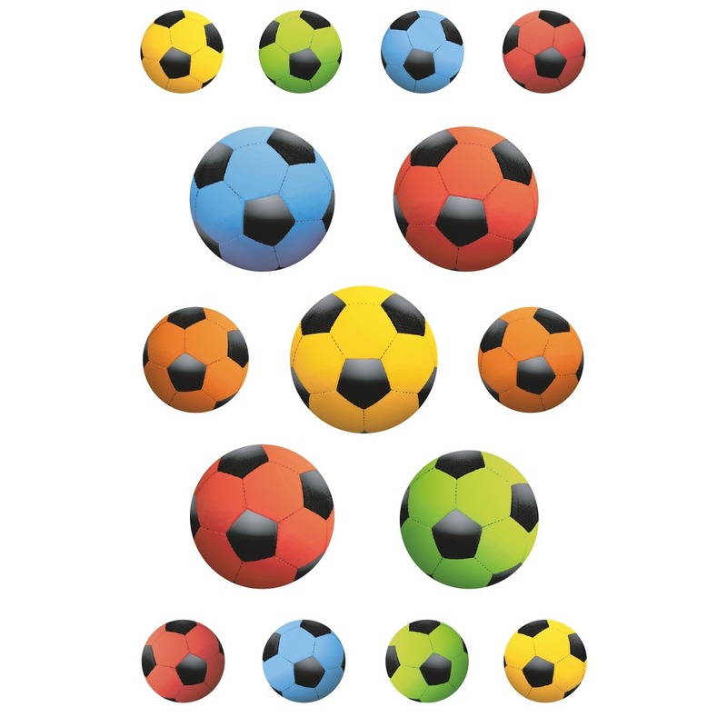 135x Gekleurde voetbal stickertjes voor kinderen