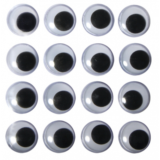 16x stuks zelfklevende wiebel oogjes 15 mm