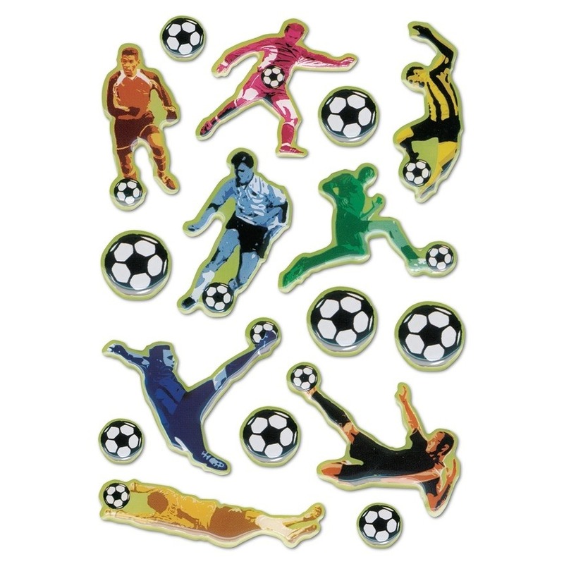 16x Voetbal stickertjes voor kinderen