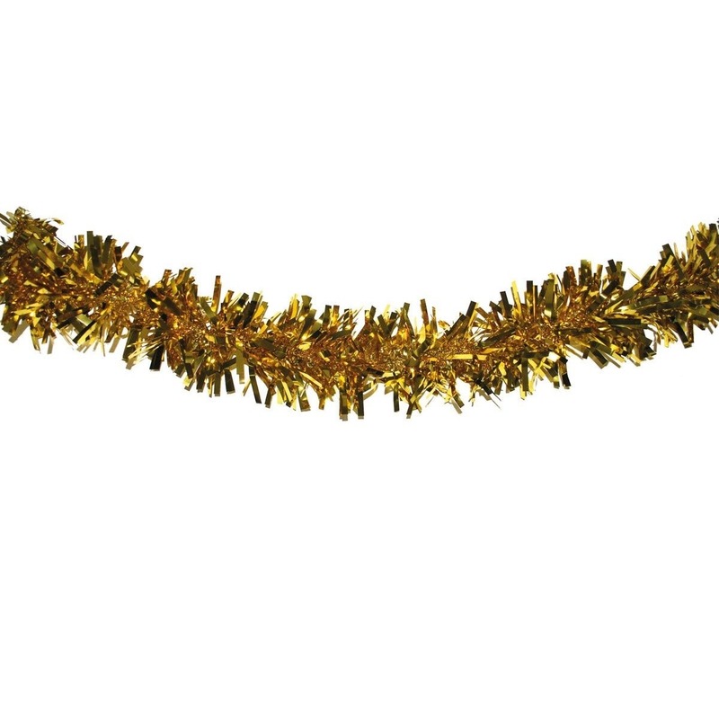 1x Gouden kerstslingers 400 cm kerstversiering