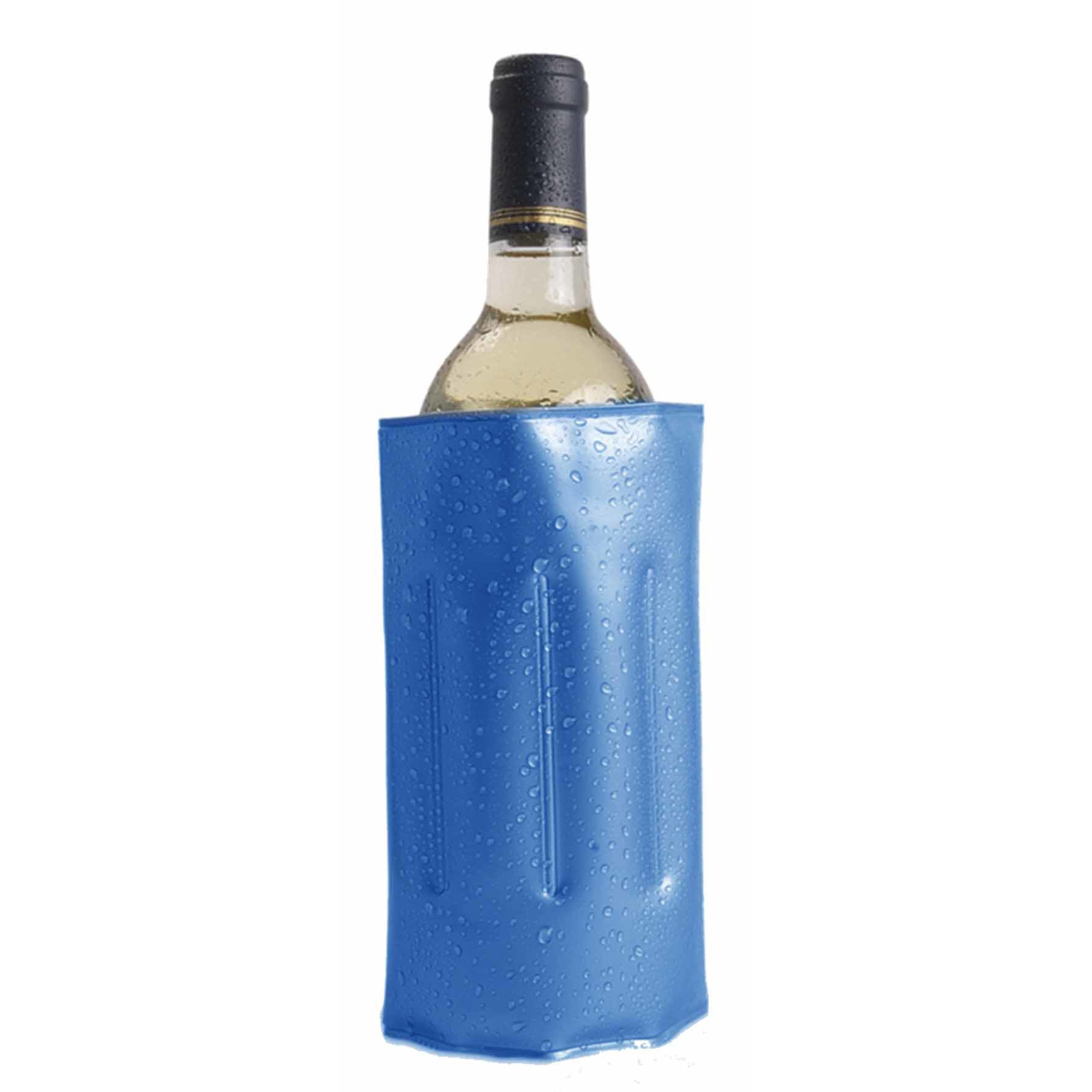 1x Koelelementen hoezen blauw voor wijnflessen 34 x 18 cm