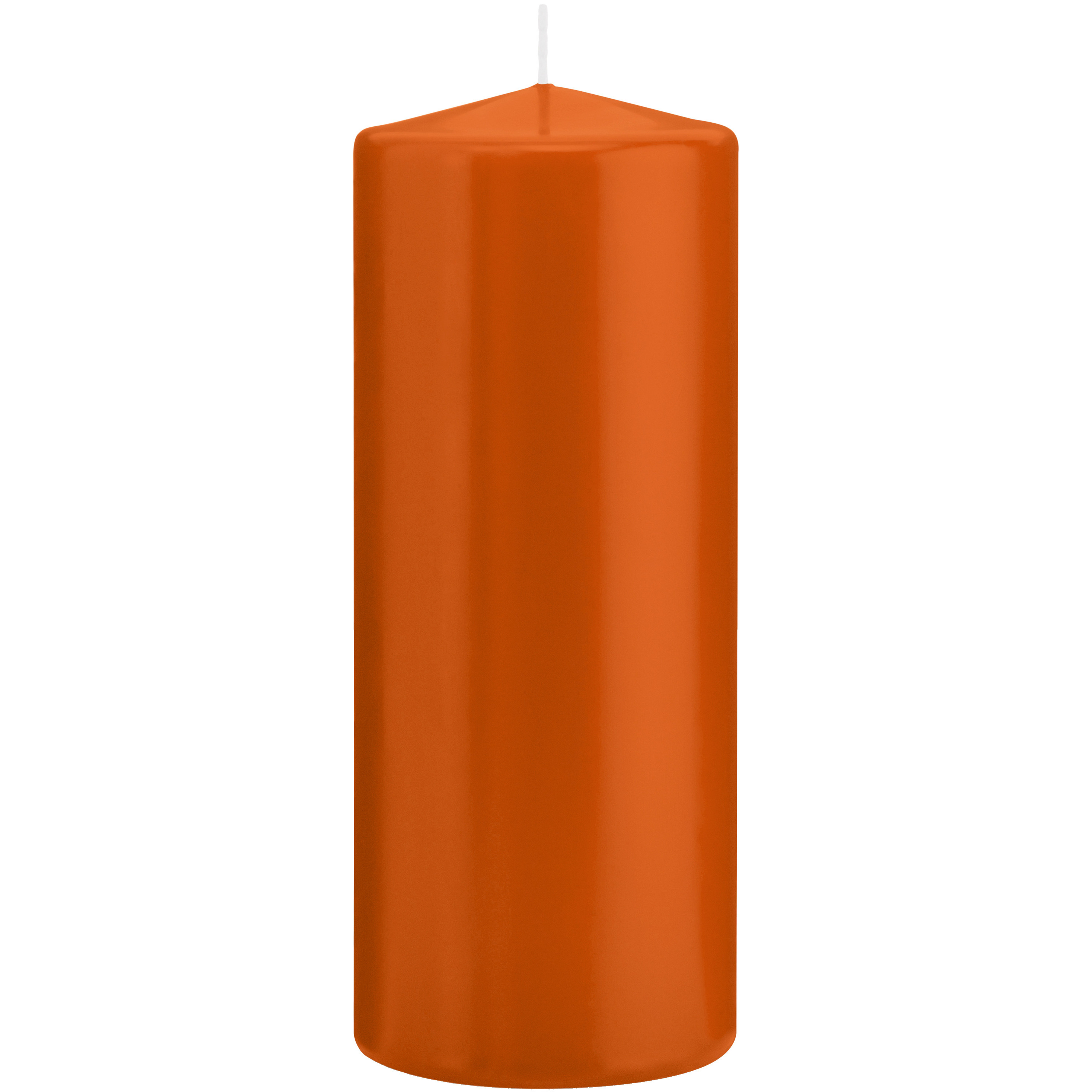 1x Oranje woondecoratie kaarsen 8 x 20 cm 119 branduren