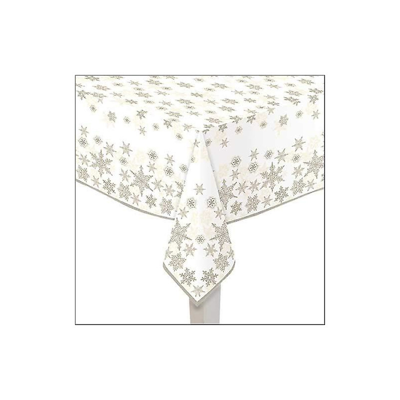 1x Papieren tafelkleden wit met gouden sterren print 140 x 220 cm