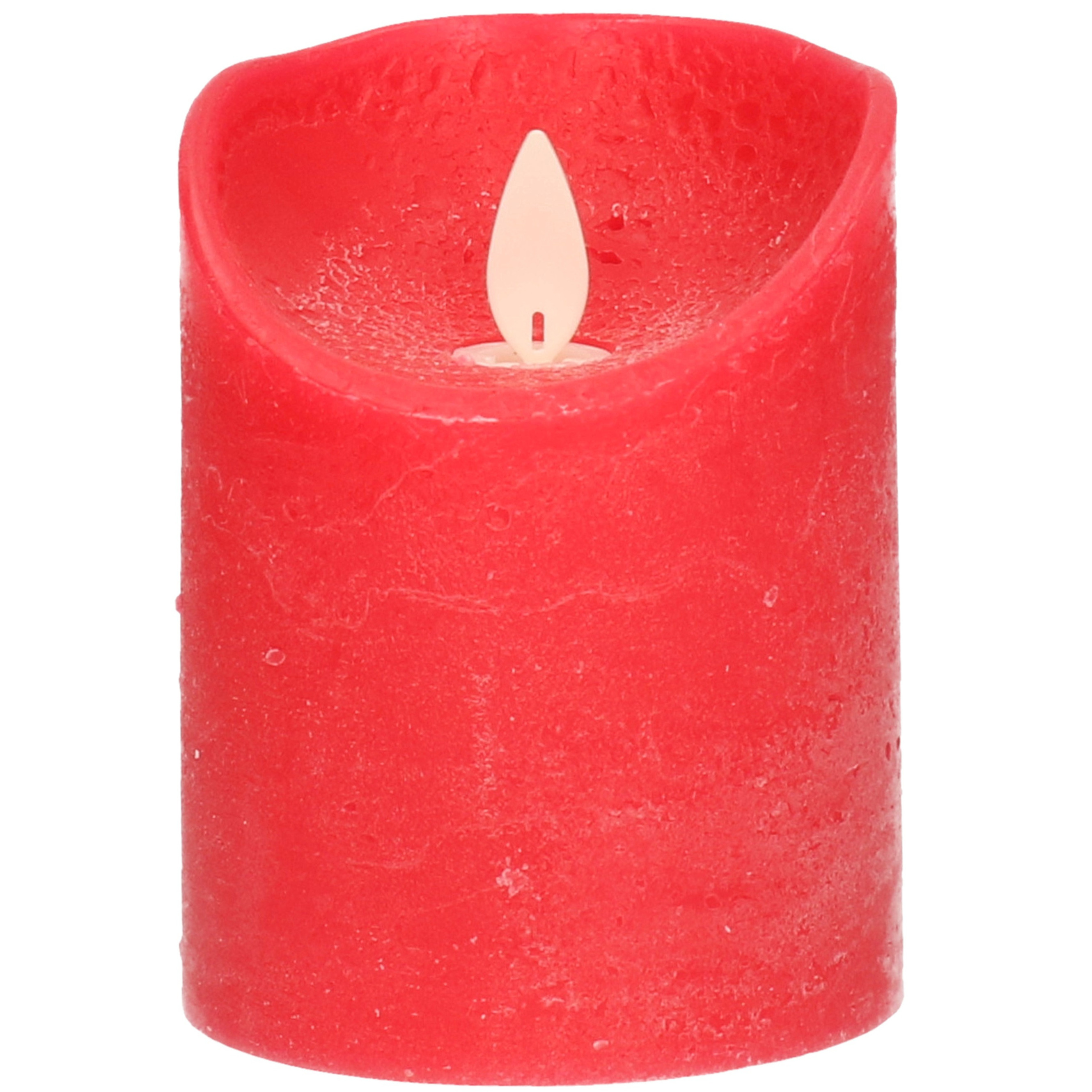 1x Rode LED kaarsen - stompkaarsen met bewegende vlam 10 cm