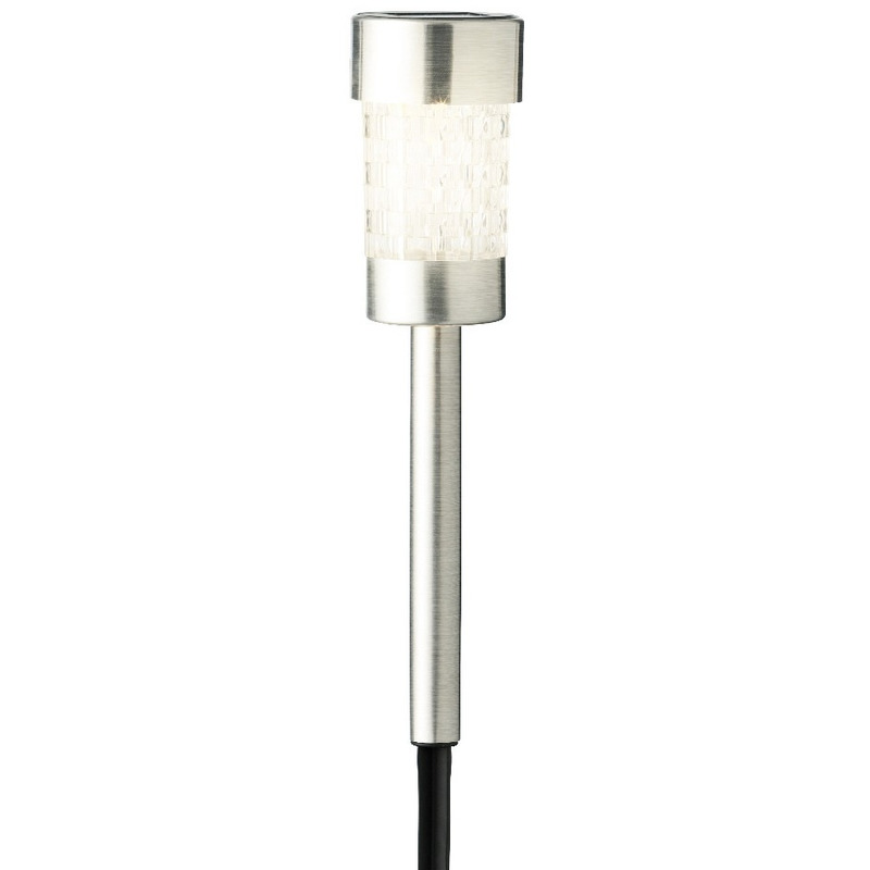 1x Solarlampen op zonne-energie 26 cm met zilveren steker