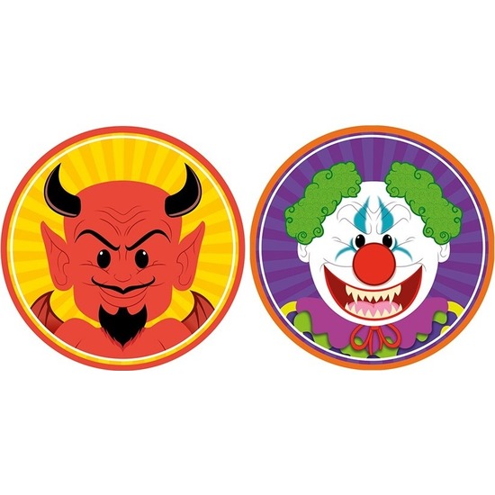 20x Horror-Halloween versiering-decoratie bierviltjes duiveltje-horror clowntje van karton