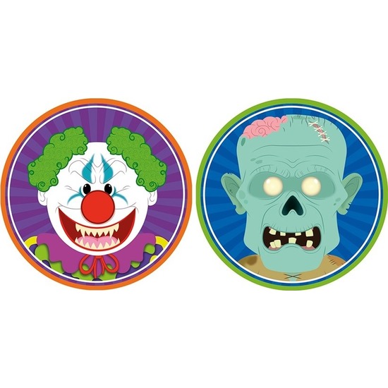 20x Horror-Halloween versiering-decoratie bierviltjes horror clowntje-zombietje van karton