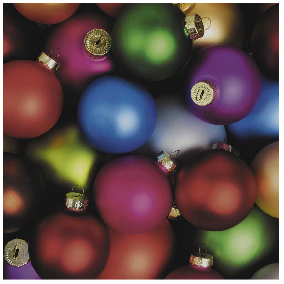 20x Kerst servetten met gekleurde kerstballen 33 x 33 cm