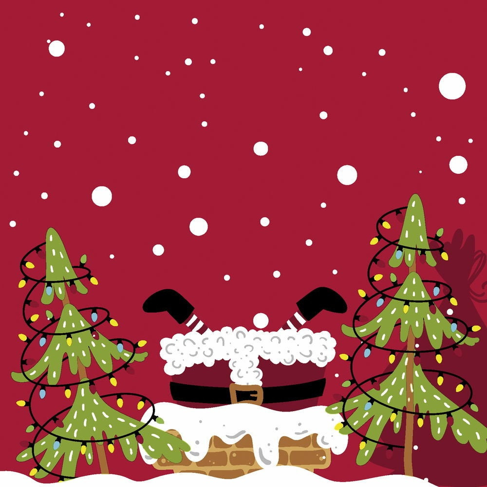20x Kerst servetten rood met kerstman 33 x 33 cm