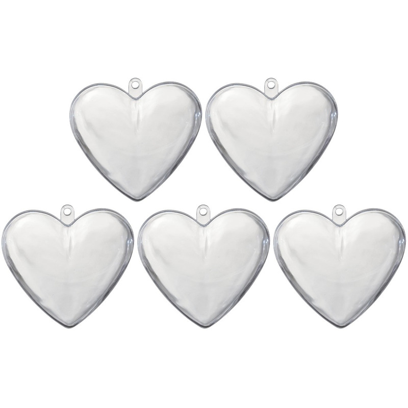 20x Transparant hartje 8 cm huwelijksbedankjes