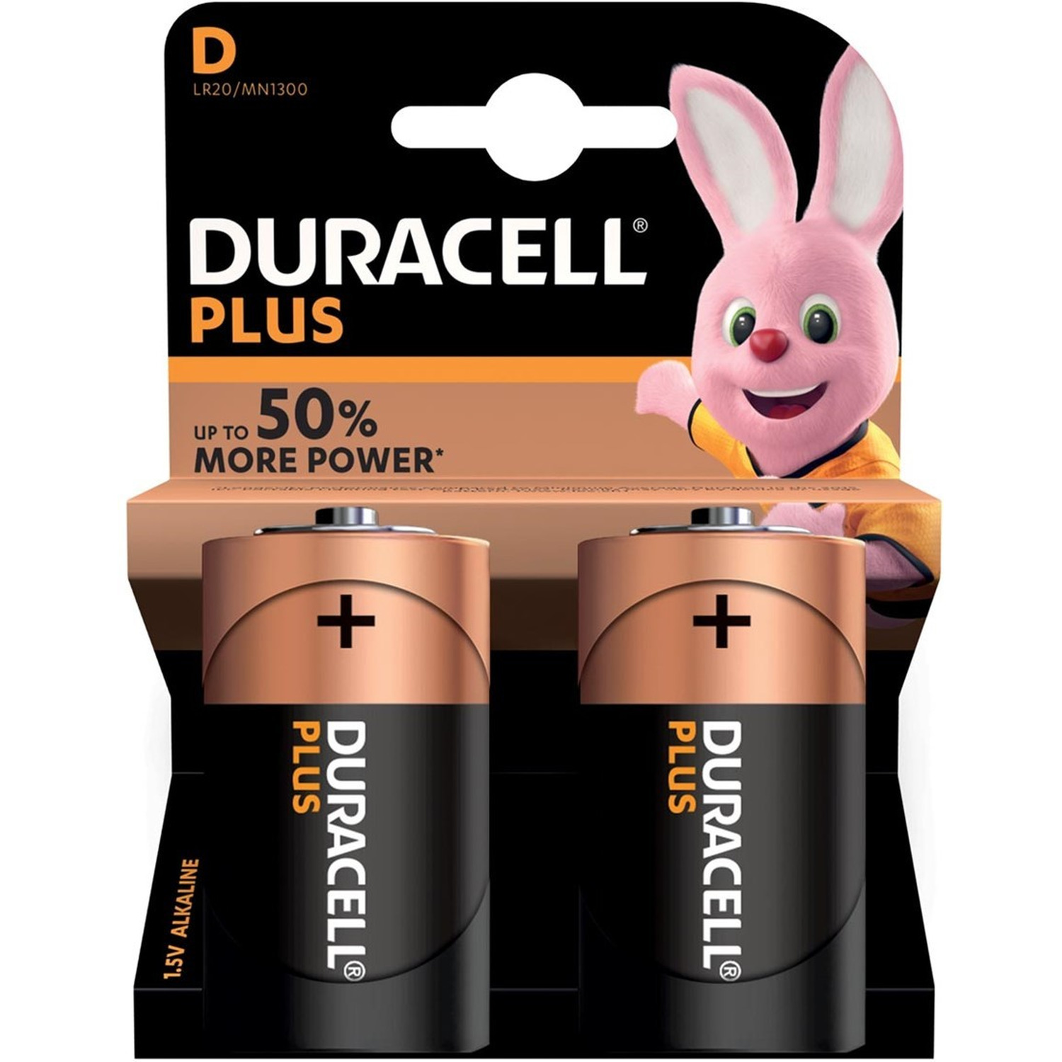 2x Duracell D Plus batterijen alkaline LR20 MN1300 1.5 V