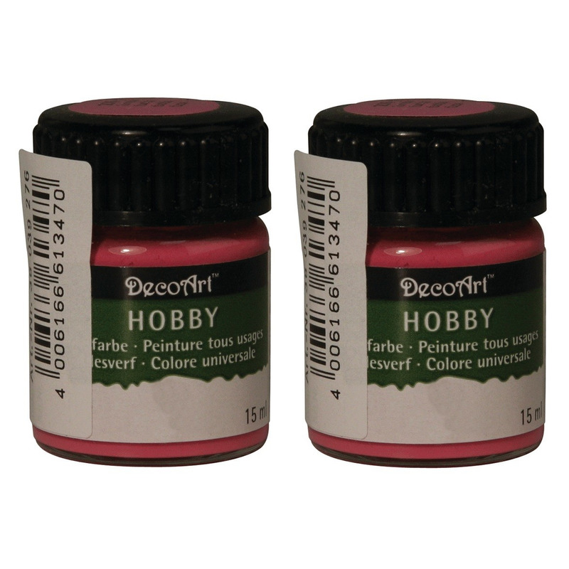 2x Fuchsia acrylverf-allesverf potjes 15 ml hobby-knutselmateri