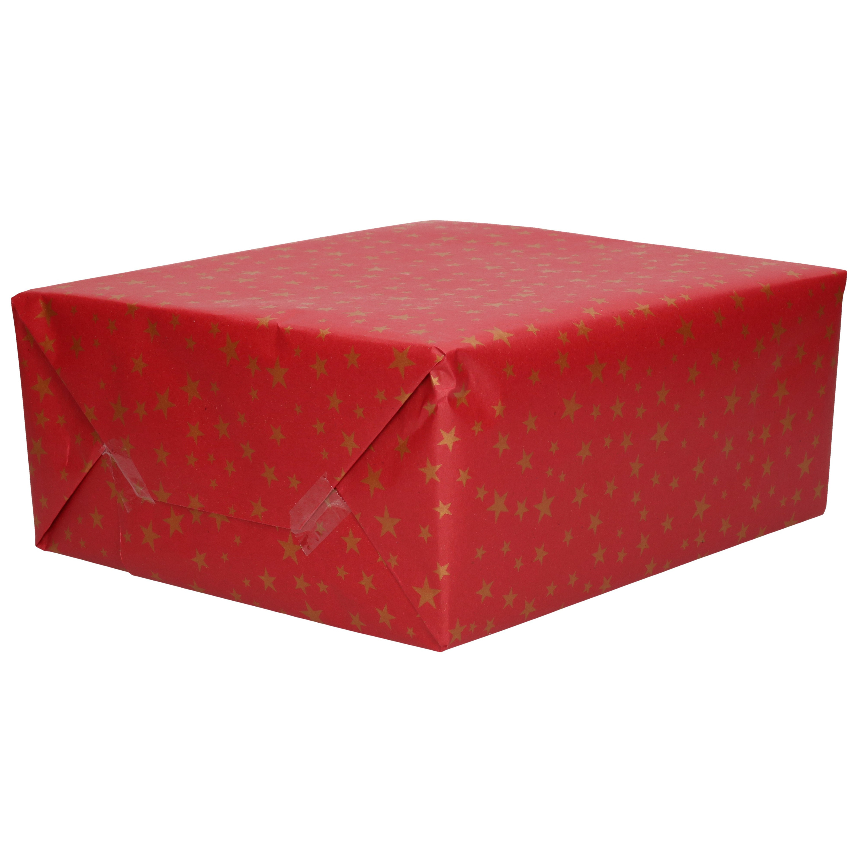 2x Rollen Kerst inpakpapier/cadeaupapier bordeaux rood 2,5 x 0,7 meter
