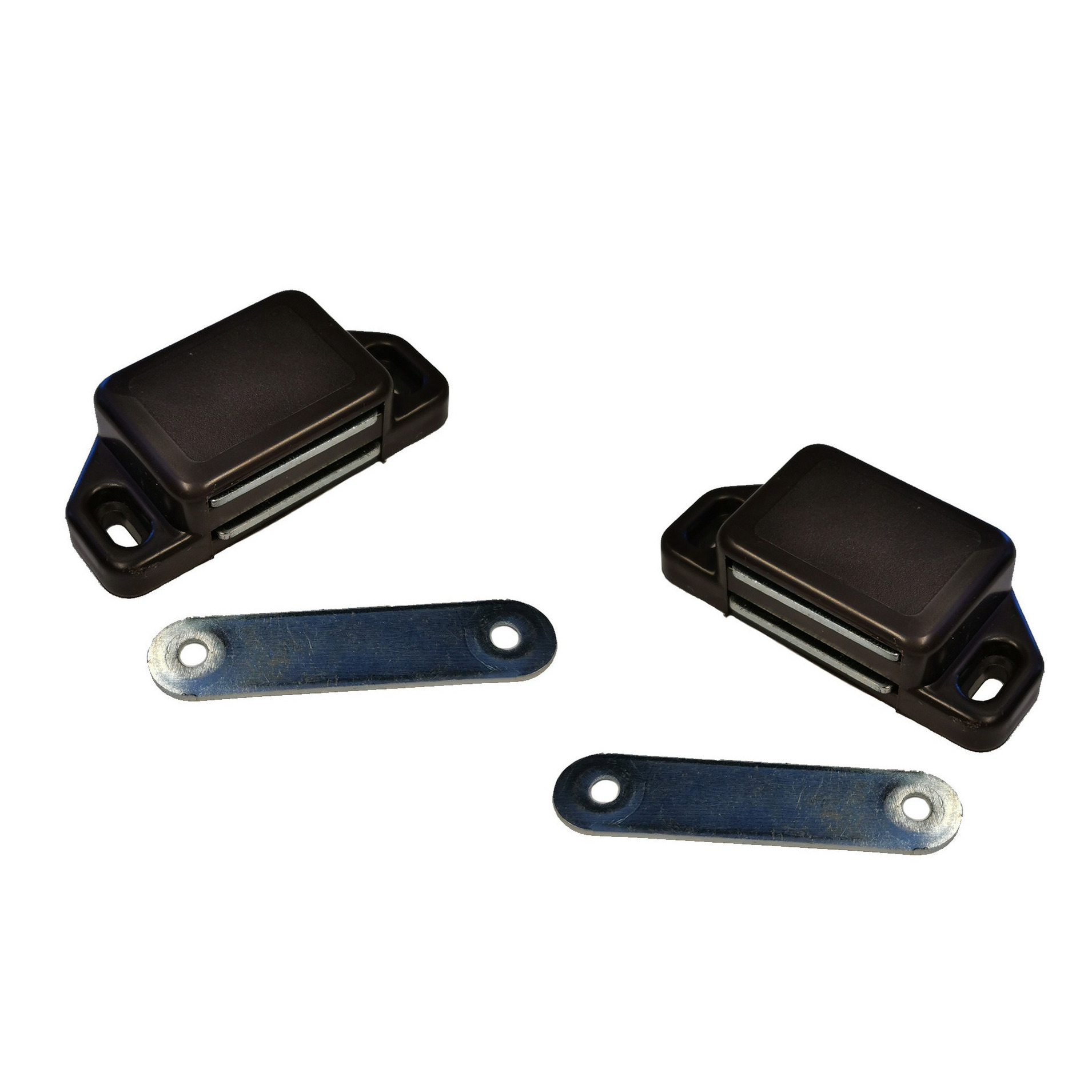 2x stuks magneetsnapper - magneetsnappers met metalen sluitplaat bruin 6 x 5,4 x 2,6 cm