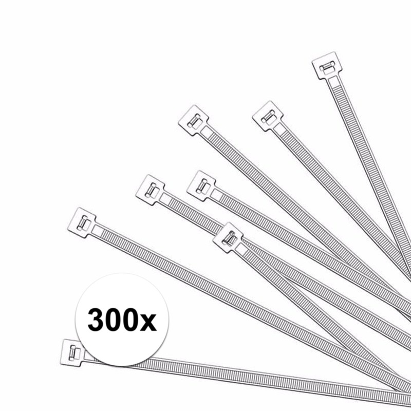 300 Witte kabelbinders 15 cm
