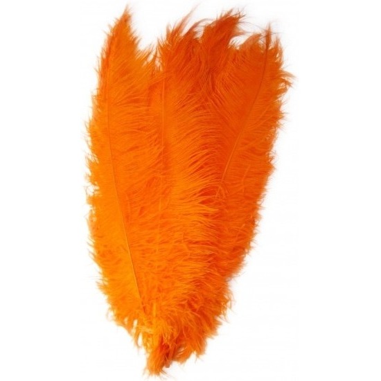 3x Oranje decoratieveren/vogelveren 50 cm