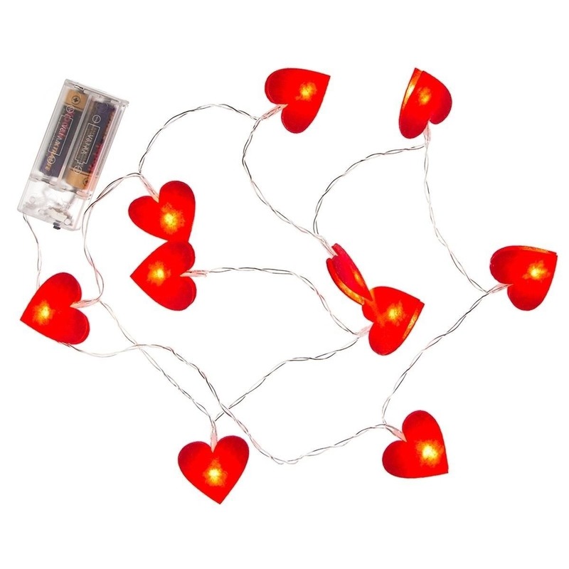 3x Valentijnversiering hartjes verlichting 120 cm