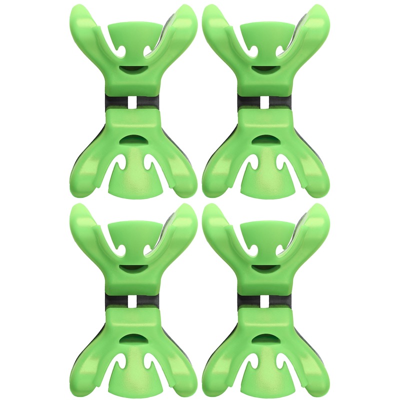 4X Kerstkaarten-geboortekaartjes ophangen klemmen groen zonder plakband-spijkers-schroeven