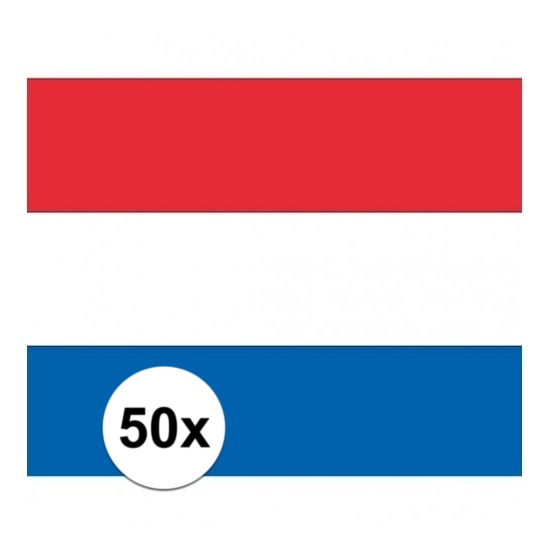 50x Stickers van de Nederlandse vlag