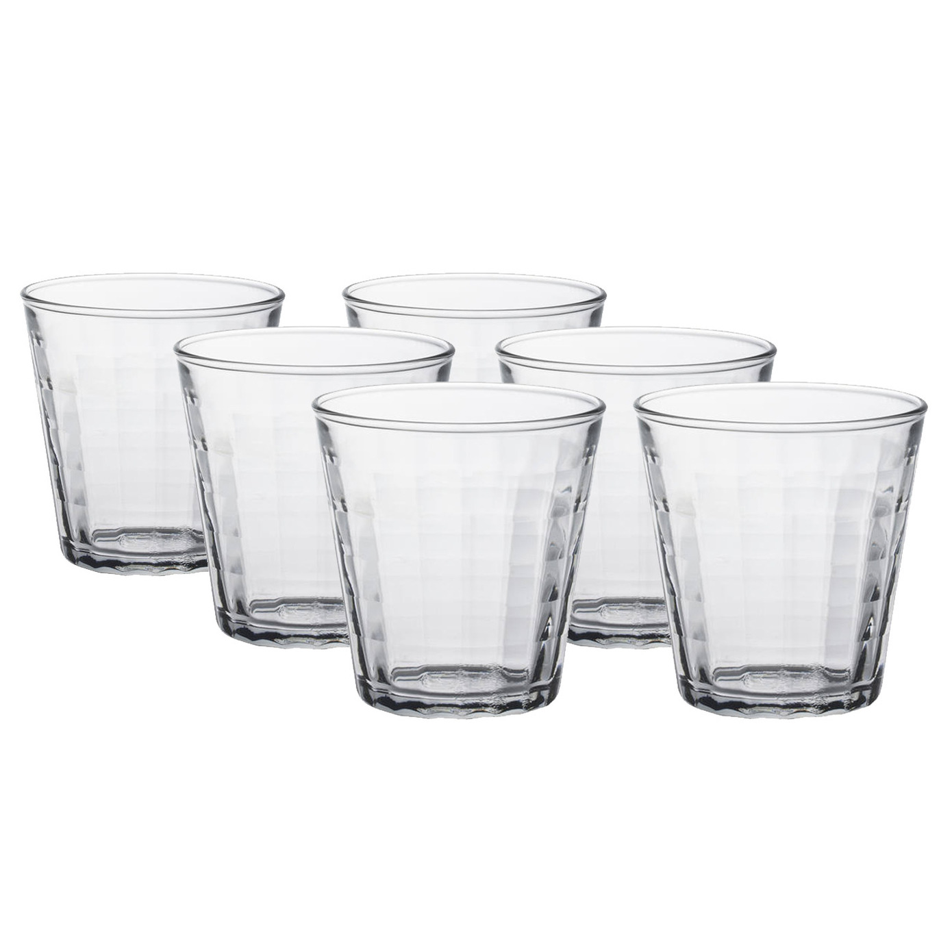 6x Drinkglazen/waterglazen transparant Prisme hardglas 22 cl