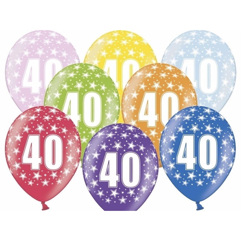 6x stuks Sterretjes ballonnen 40e verjaardag
