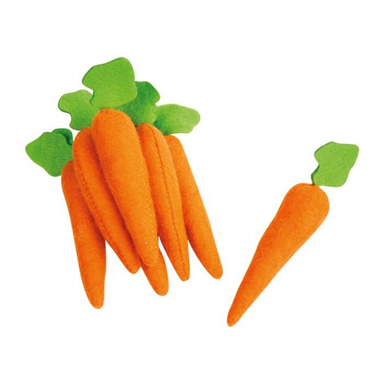 7x stuks speelgoed decoratie wortels van vilt 10 cm