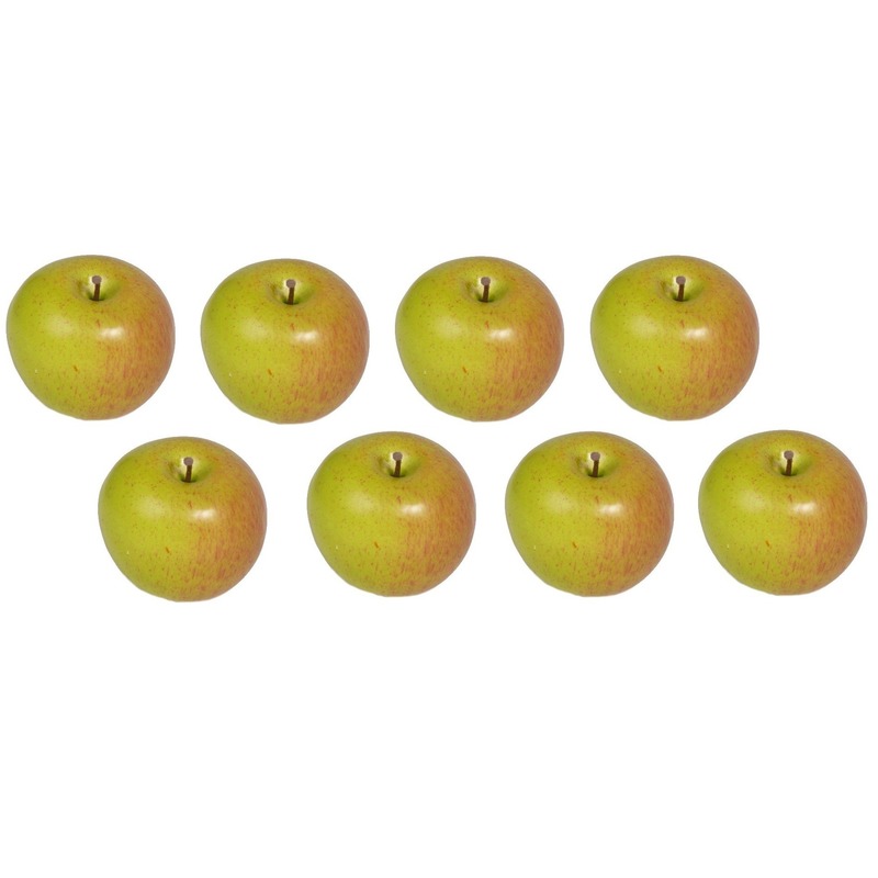 8x Kunst appels verzwaard 8 cm diameter
