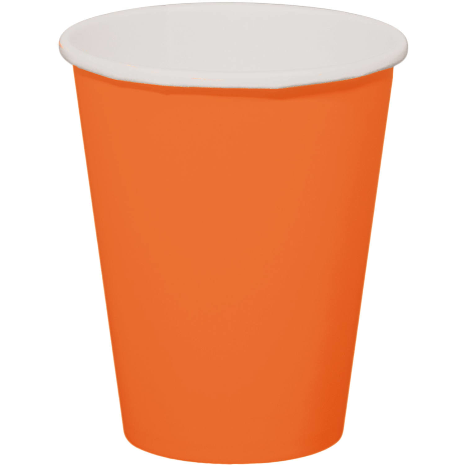 8x stuks drinkbekers van papier oranje 350 ml