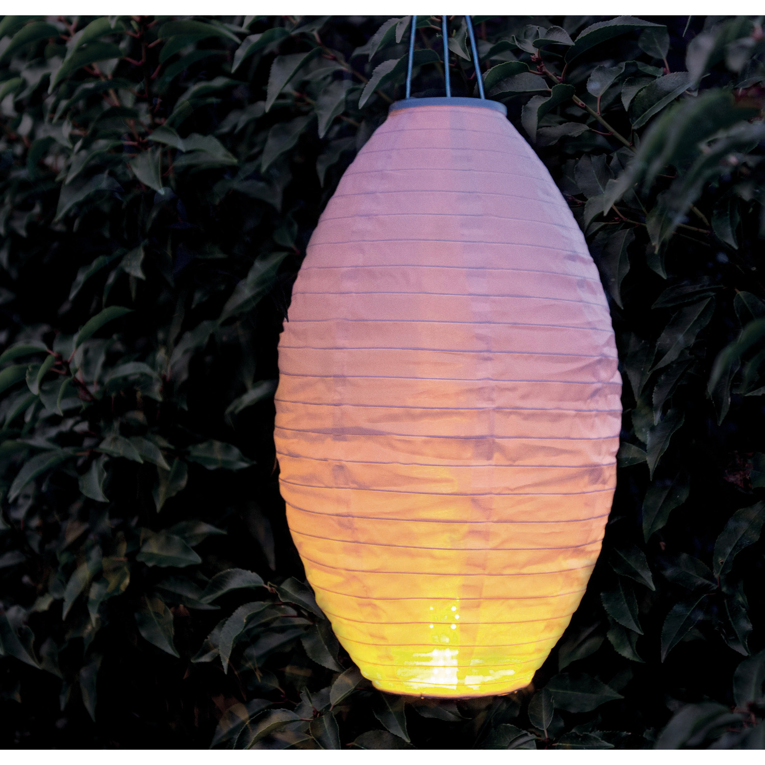 9x stuks luxe solar lampion/lampionnen wit met realistisch vlameffect 30 x 50 cm