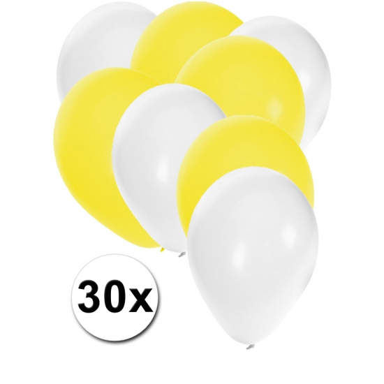 Ballonnen wit en geel 30x