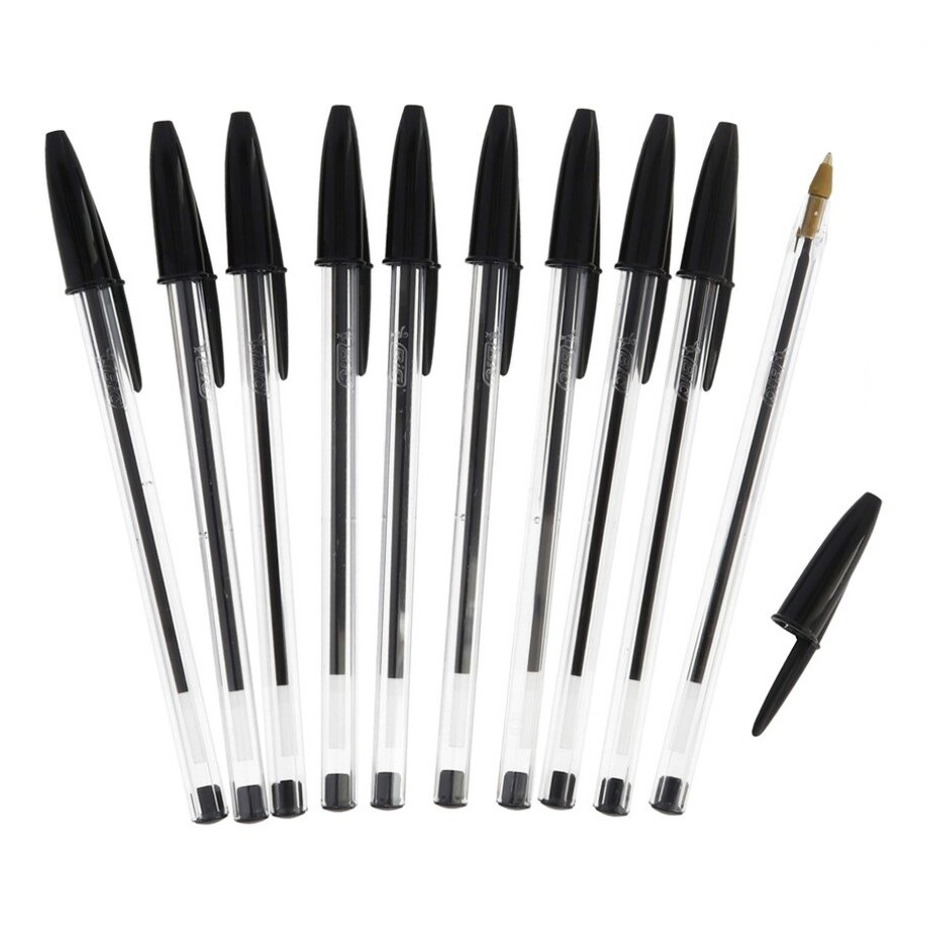 Bic balpennen set 10x stuks in kleur zwart