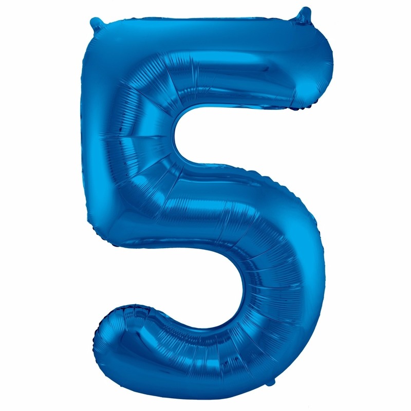 Blauwe folie ballonnen 5 jaar