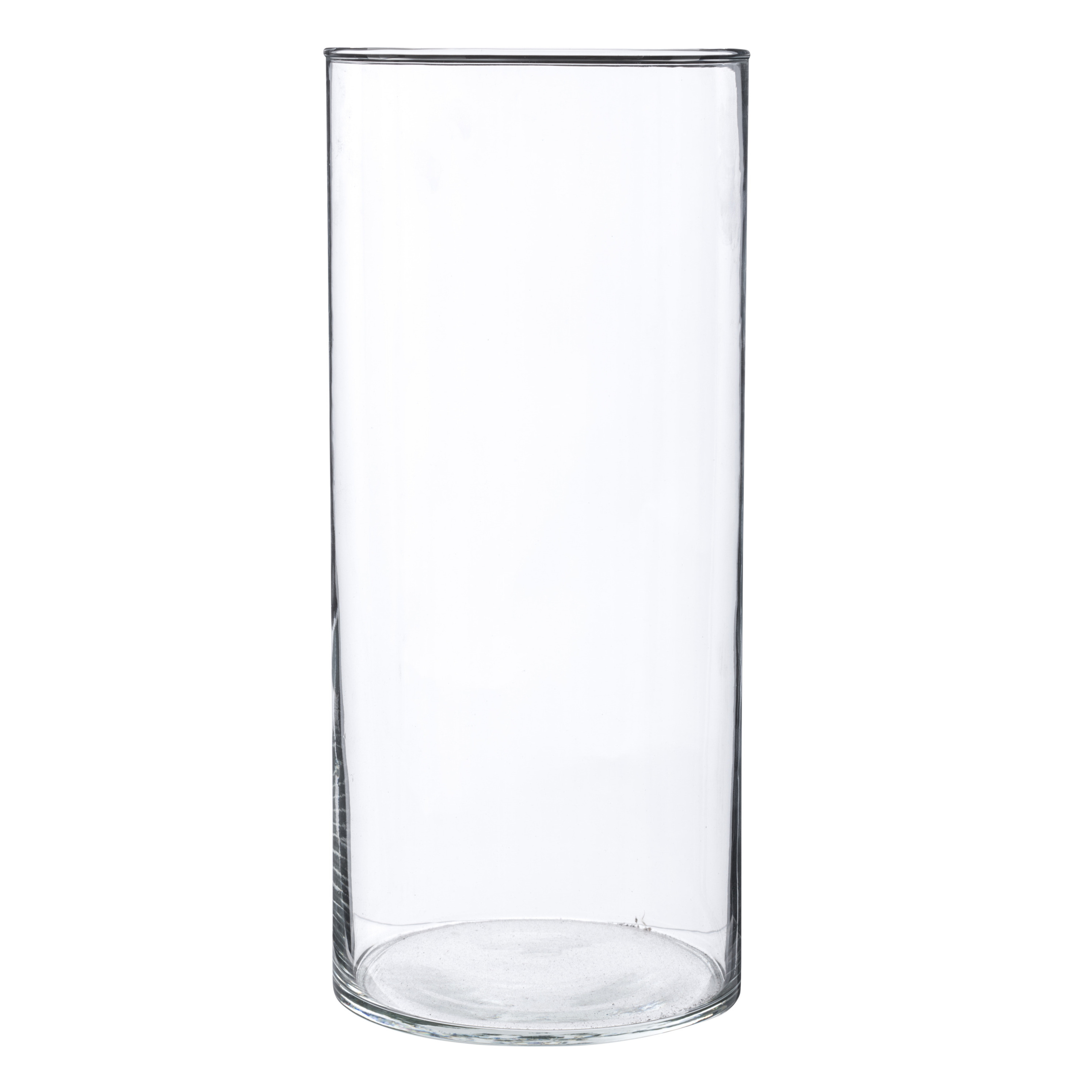 Bloemenvaas cilinder vorm van transparant glas 30 x 13 cm