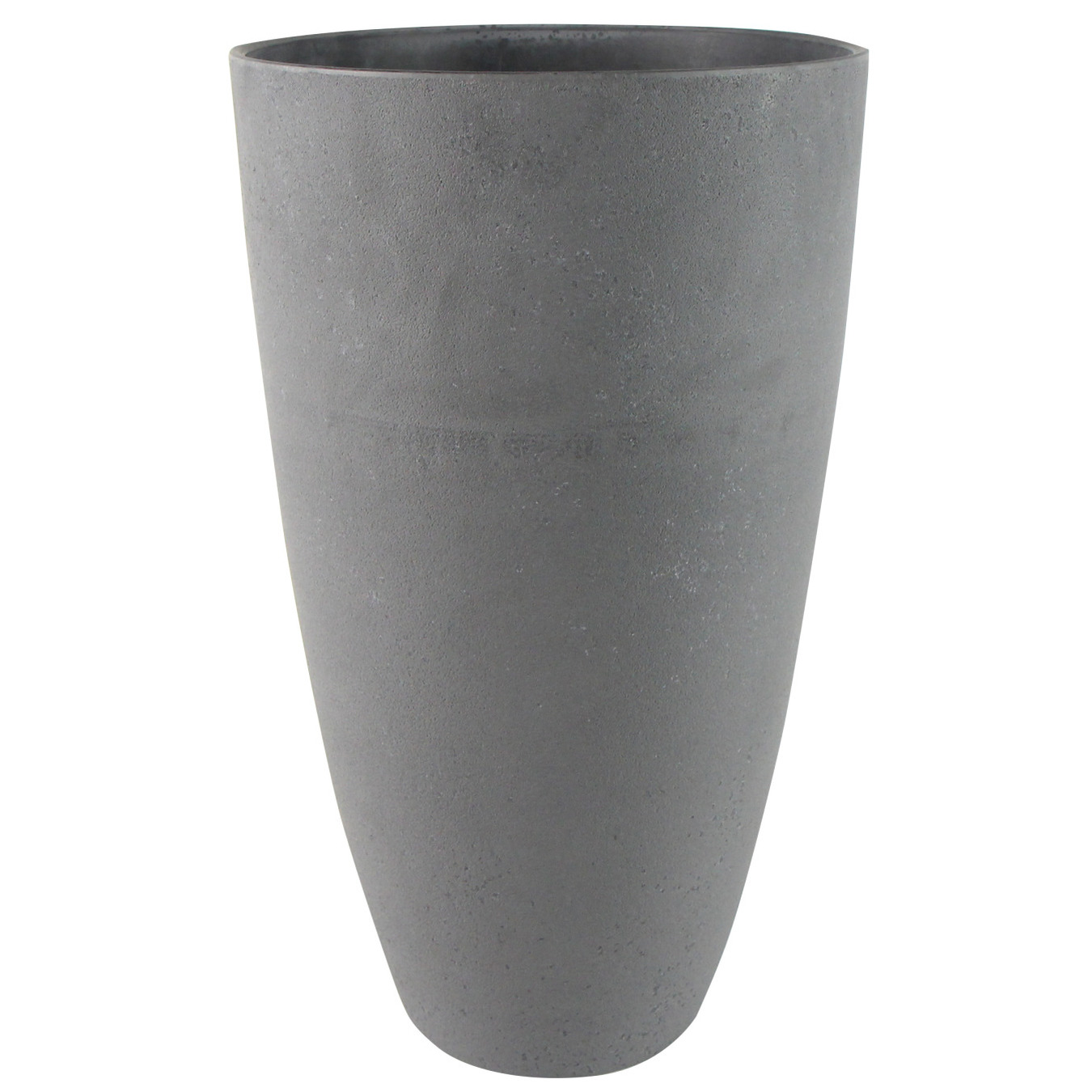 Bloempot/plantenpot vaas van gerecycled kunststof donkergrijs D29 en H50 cm