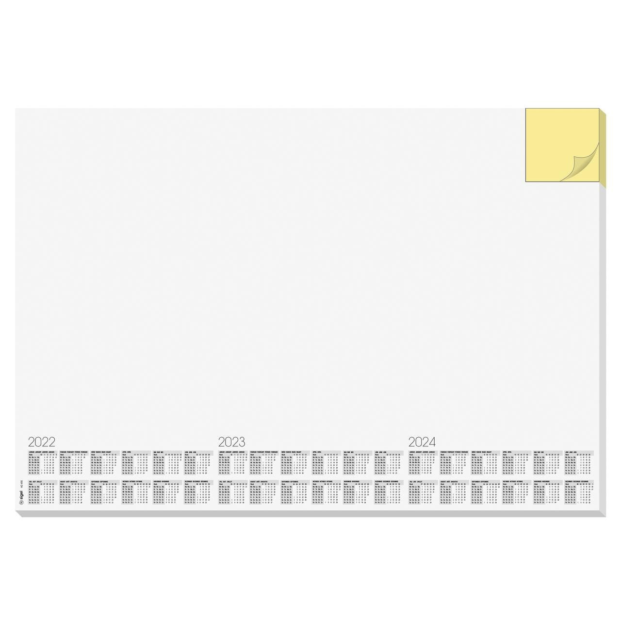 Bureaulegger van papier 59.5 x 41 cm met kalender design memo white