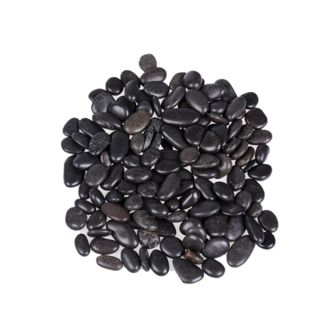 Decoratie/hobby stenen/kiezelstenen zwart 350 gram - 0,2 a 1,2 cm