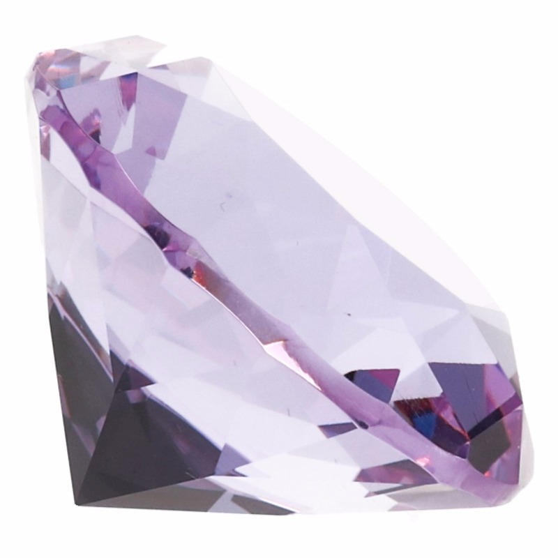 Decoratie namaak diamanten/edelstenen/kristallen paars 5 cm