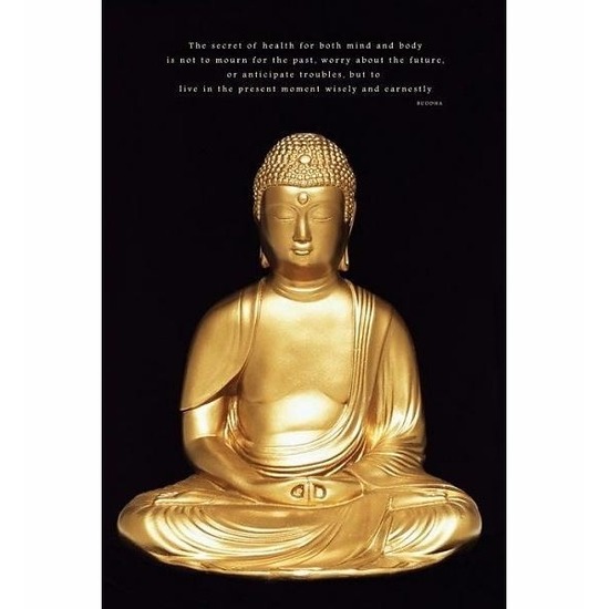 Deurposter boeddha goud 61x91cm