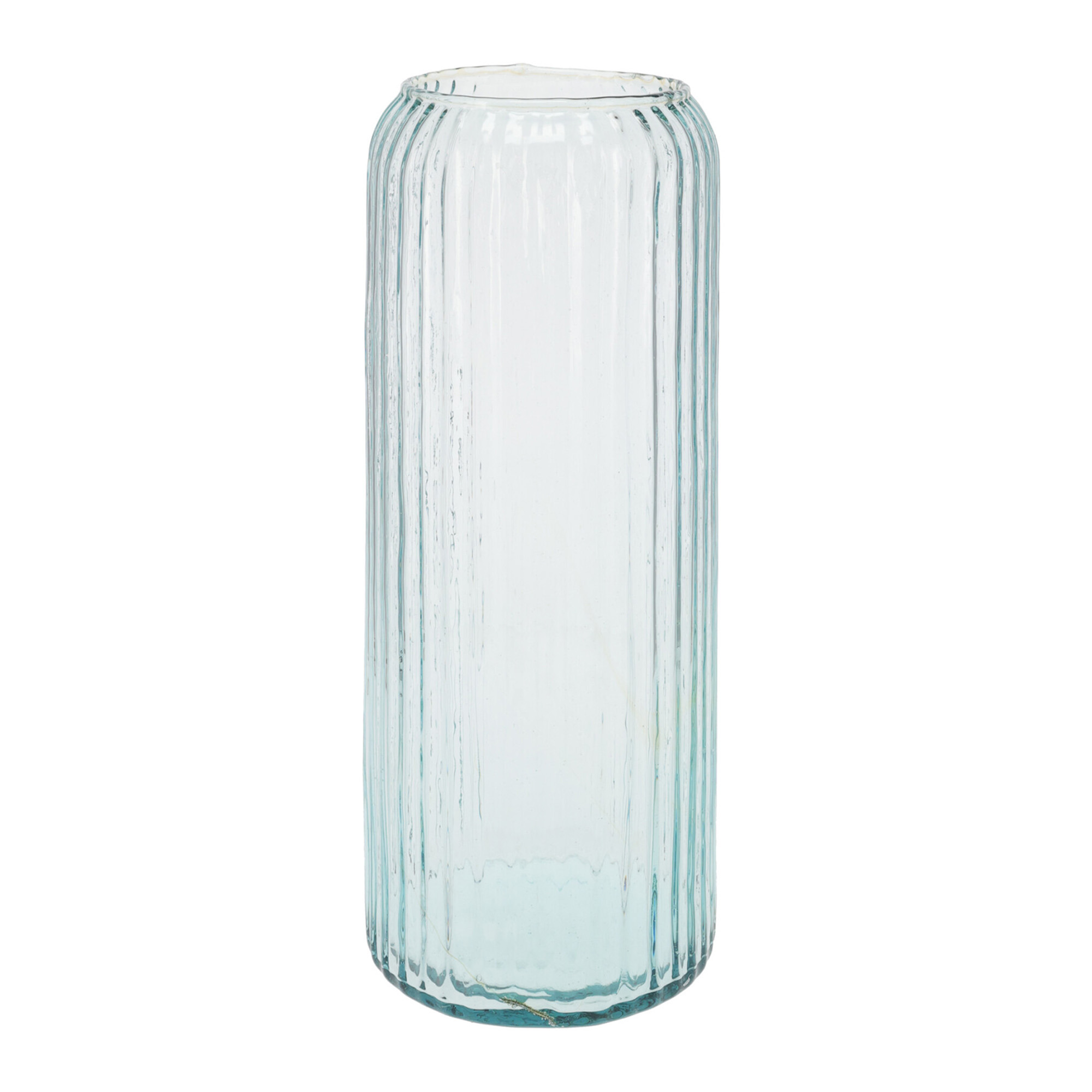 Excellent Houseware Cilindervaas glas blauw 15 x 37 cm